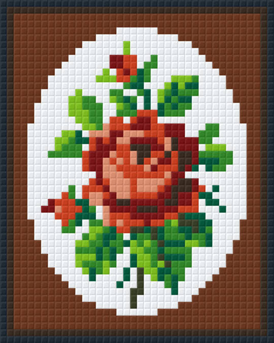 Rose In Oval One [1] Baseplate PixelHobby Mini-mosaic Art Kit